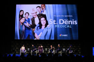 the cast of st. denis medical on stage