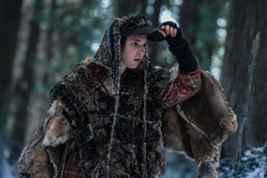 sophie nelisse dressed in wilderness garb in yellowjackets