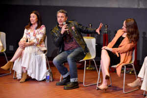 the cast of adult children speak on stage at the bentonville film festival