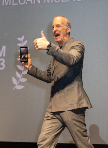 bob odenkirk receives an award at the miami film festival
