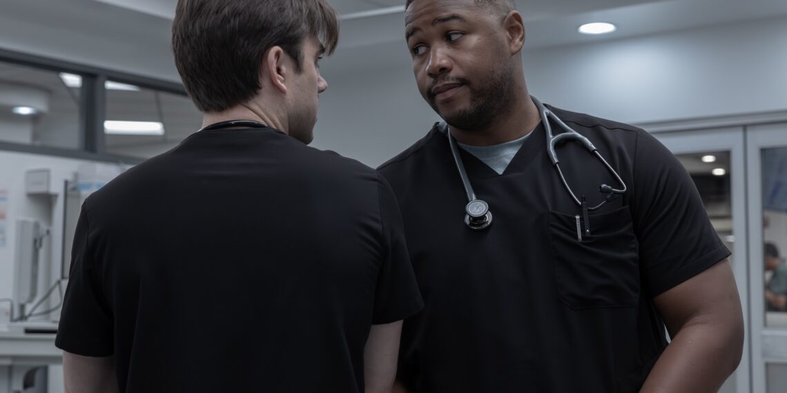 luke tennie dr. crus henderson talks to patrick ball's frank langdon on the pitt