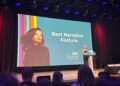 Katherine LaNasa announces the Best Narrative Feature at the 12th Annual Bentonville Film Festival