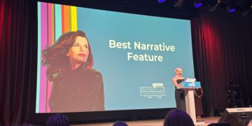 Katherine LaNasa announces the Best Narrative Feature at the 12th Annual Bentonville Film Festival