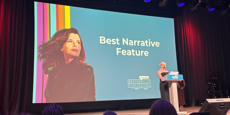 Katherine LaNasa announces the Best Narrative Feature at the 12th Annual Bentonville Film Festival