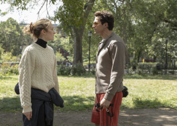 Love Story Proposal Scene between Carolyn and JFK Jr. in park