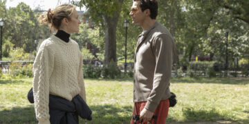 Love Story Proposal Scene between Carolyn and JFK Jr. in park