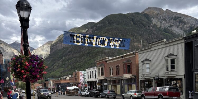 telluride film festival sign in town
